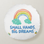 Gelukkige kinder Dag van de Kinderen Kleine Handen Rond Kussen (Voorkant)