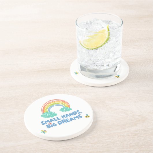 Gelukkige kinder Dag van de Kinderen Kleine Handen Zandsteen Onderzetter (Zijkant)