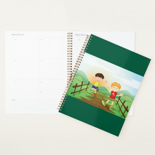 Gelukkige Kinder spelen buitenshuis Planner (Display)