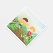 Gelukkige Kinder spelen buitenshuis Servet (Hoek)