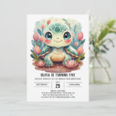 Gelukkige Kinder Turtle Meisje Verjaardag Kaart (Staand voorkant)