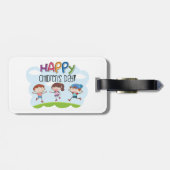 Gelukkige Kinderdag Kinderen Feest Bagagelabel (Achterkant horizontaal)