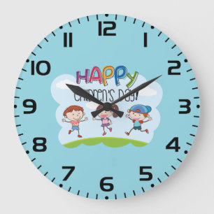 Gelukkige Kinderdag Kinderen Feest Grote Klok