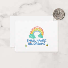 Gelukkige kinderdag Kleine Handen, Grote Dromen Notitiekaartje