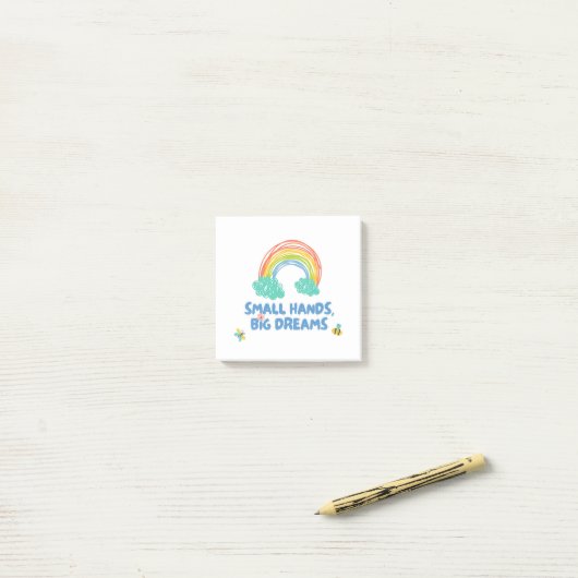 Gelukkige kinderdag Kleine Handen, Grote Dromen Post-it® Notes (Op bureau)