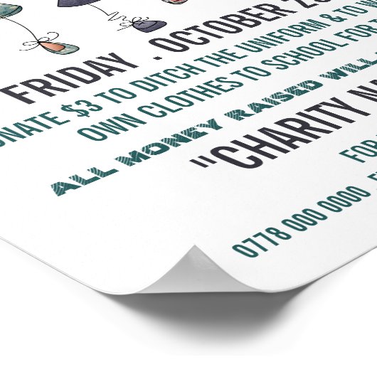 Gelukkige kinderen, Casual dansdag Fundraiser Adve Poster (Hoek)