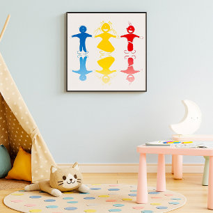 Gelukkige Kinderen Silhouetten Poster