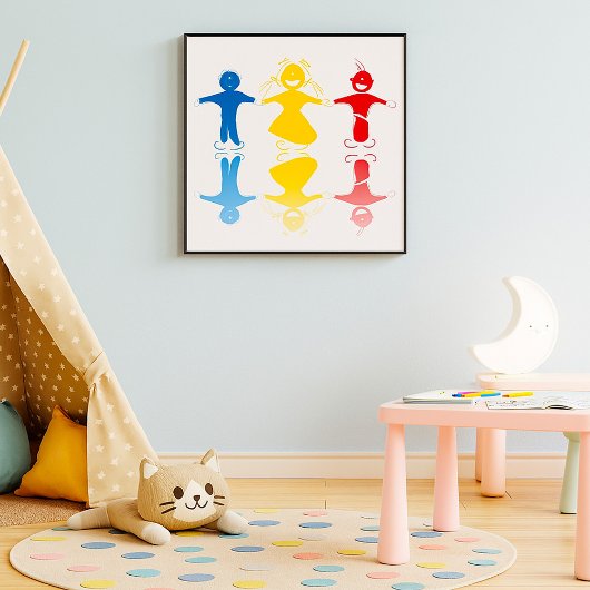 Gelukkige Kinderen Silhouetten Poster