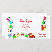 Gelukkige Kinderen Trein Bedankkaart (Voorkant / Achterkant)