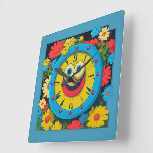 Gelukkige kinderen vierkante klok (Hoek)