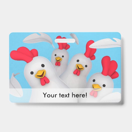 Gelukkige kip clipart badge (Voorzijde)