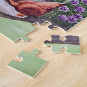 Gelukkige Kippen Tuin Legpuzzel (Zijkant)