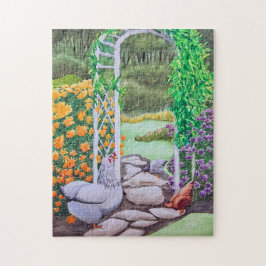 Gelukkige Kippen Tuin Legpuzzel