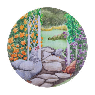 Gelukkige Kippen Tuin Snijplank