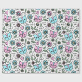 Gelukkige Kittens Cadeaupapier (Vlak)