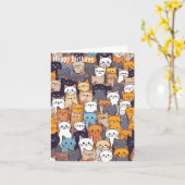 Gelukkige Kitty Verjaardag Kaart (Gele Bloem)