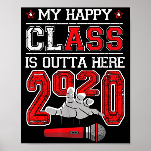 Gelukkige klas is weg 2020 grappige afstuderen poster (Voorkant)