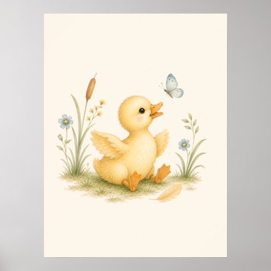 Gelukkige Kleine Eend Kinderkamer Poster (Voorkant)