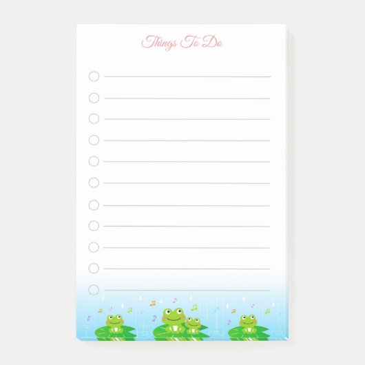 Gelukkige Kleine Kikkers Dingen Om Te Doen Post-it® Notes (Voorkant)