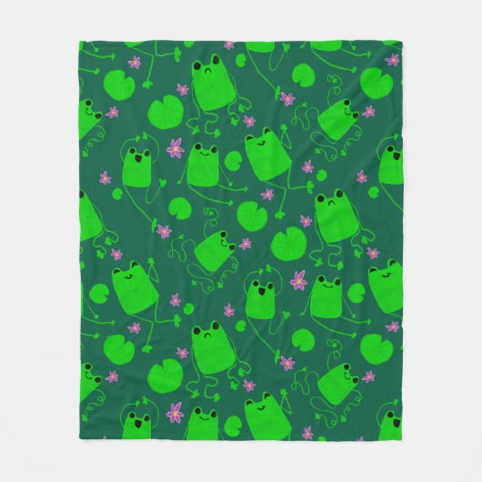 Gelukkige Kleine Kikkers Fleece Deken (Voorkant)