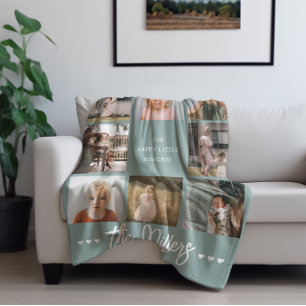 Gelukkige Kleine Momenten Moderne Familienaam me Fleece Deken