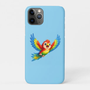 Gelukkige Kleine Papegaai Cartoon Kunst voor Kinde Case-Mate iPhone Case