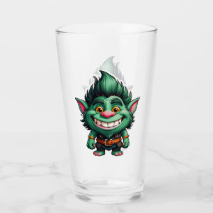 Gelukkige Kleine Trol Chibi illustratie glazen bek