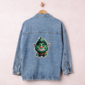 Gelukkige Kleine Troll Chibi illustratie Lange Mou Denim Jacket (Hangar)