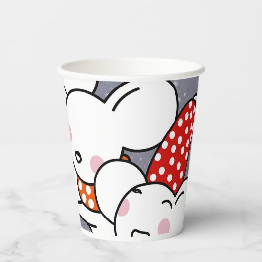 Gelukkige kleine witte muizen die Kerstmis vieren Papieren Bekers (Achterkant)