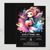 Gelukkige Kleine Zeemeermin Verjaardag Kaart (Voorkant / Achterkant)