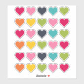 Gelukkige Kleuren | Hart Planner Stickers (Vel)