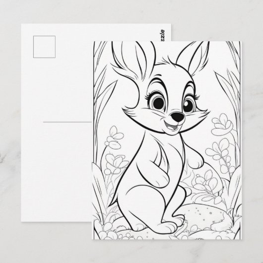 Gelukkige Kleurplaat Briefkaart (Voorkant / Achterkant)