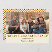 Gelukkige Kleurrijk & Heldere Thanksgiving Feestdagenkaart (Voorkant / Achterkant)