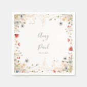 Gelukkige Kleurrijke Boho Wilde Bloemen Bruiloft S Servet (Voorkant)