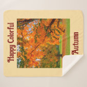 Gelukkige kleurrijke herfstsherpa deken (Voorkant (horizontaal))