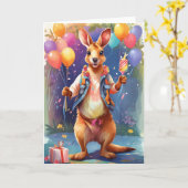 Gelukkige, kleurrijke kangoeroe vieren | KAART (Gele Bloem)