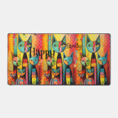 Gelukkige Kleurrijke Kattenfamilie Bureaumat (Voorkant)