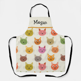 Gelukkige Kleurrijke kawaii Cartoon Katten geperso Schort