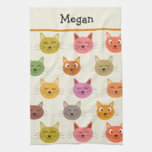 Gelukkige Kleurrijke kawaii Cartoon Katten geperso