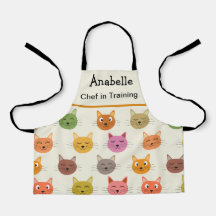 Gelukkige Kleurrijke kawaii Katten chef in opleidi