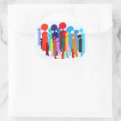 Gelukkige Kleurrijke Mensen Sticker (Tas)