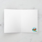 Gelukkige kleurrijke papegaai cartoon kids verjaar kaart (Binnen)