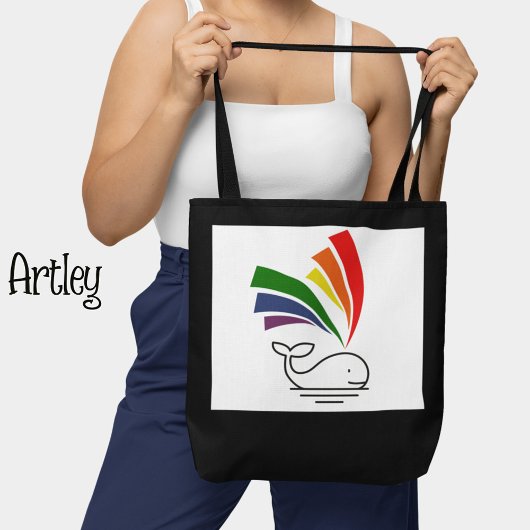 Gelukkige Kleurrijke Rainbow Gay Pride Whale Tote Bag
