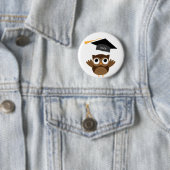 Gelukkige Knuffel Uil | Aangepaste Afstudeerklas Ronde Button 5,7 Cm (In situ)