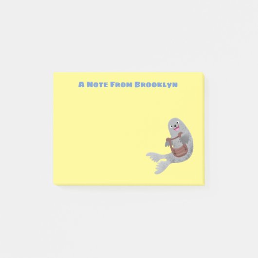 Gelukkige knuffelrob cartoon illustratie post-it® notes (Voorkant)