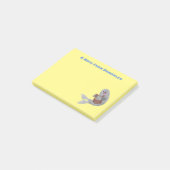 Gelukkige knuffelrob cartoon illustratie post-it® notes (Schuin)