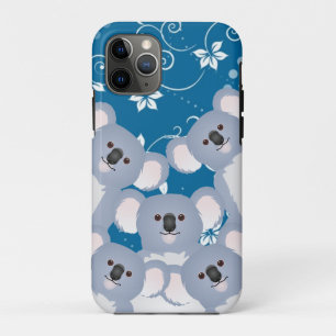 Gelukkige Koala-familie met Blauwe Bloem en Blader Case-Mate iPhone Case