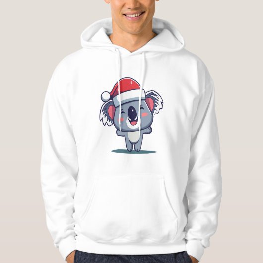 Gelukkige Koala Kerstmis Hoodie (Voorkant)