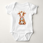 Gelukkige koe met babyfles romper (Voorkant)