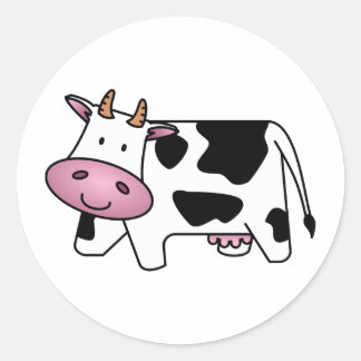 Gelukkige Koe Ronde Sticker